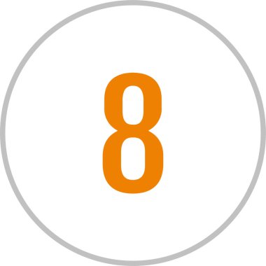 Yuvarlak web simgesi, 8 rakamlı düğme, basit sekiz numara