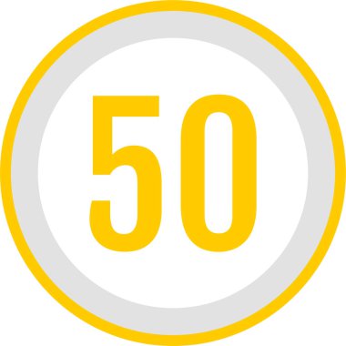 number 50 icon. flat vector illustration
