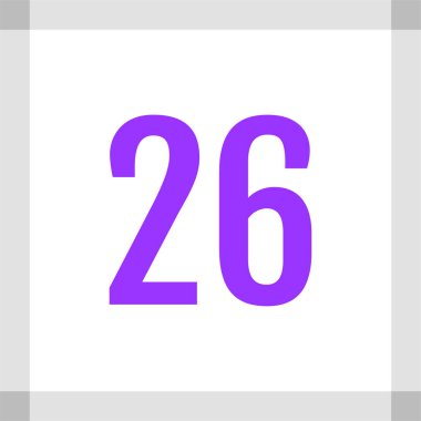 26 numaralı simge, vektör illüstrasyonu