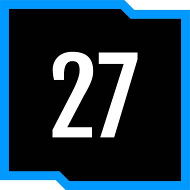 Number 27 icon. flat vector illustration