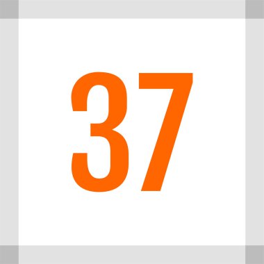 37 numaralı simge vektör illüstrasyonu