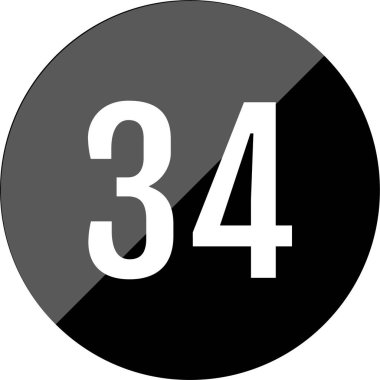 34 numaralı simge, vektör illüstrasyonu