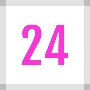 Number 24 icon. flat vector illustration