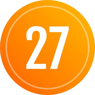 Number 27 icon. flat vector illustration