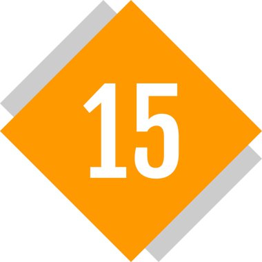 Number 15 icon. flat vector illustration