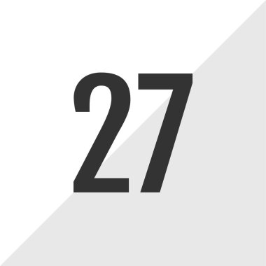 Number 27 icon. flat vector illustration