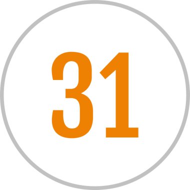 31 numaralı simge vektör illüstrasyonu