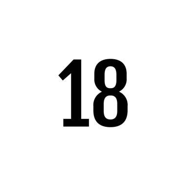 Number 18 icon. flat vector illustration