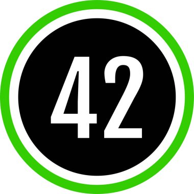 minimal biçim, 42 numara illüstrasyon, web simgesi 