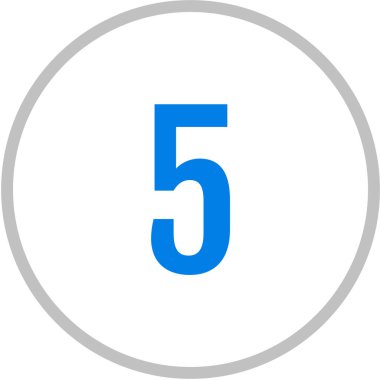 number 5 icon, vector illustration      