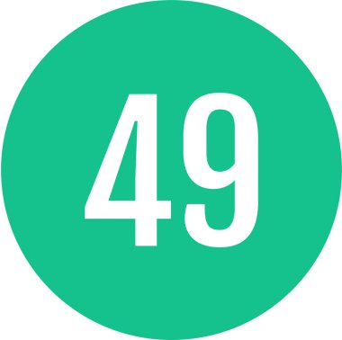 number 49 icon. flat vector illustration