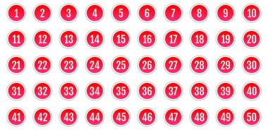 Üzerinde numaralar olan düğmeler. vektör illüstrasyonu