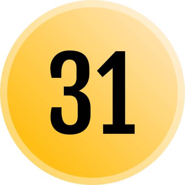 31 numaralı simge vektör illüstrasyonu