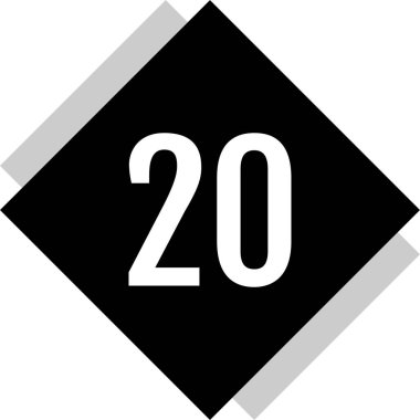 20 numaralı işaret simgesi, vektör illüstrasyonu