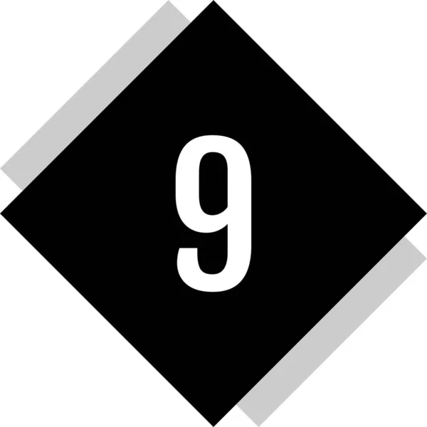 Number Icon Flat Vector Illustration — Stockvektor