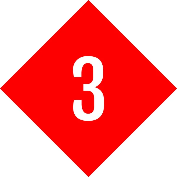 Mathematics Number Three Simple Web Icon Button Three — Stock Vector