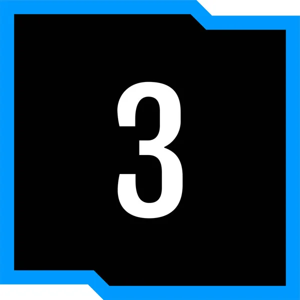 Математика Номер Три Проста Веб Іконка Кнопка Три — стоковий вектор