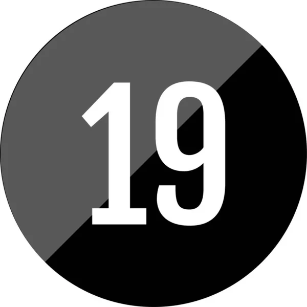 Numéro Dix Neuf Icône Illustration Vectorielle — Image vectorielle