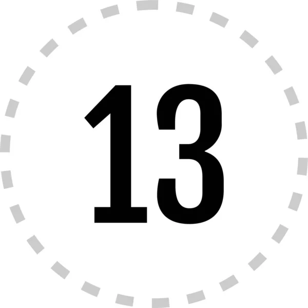 Номер Тринадцять Значок Векторна Ілюстрація — стоковий вектор