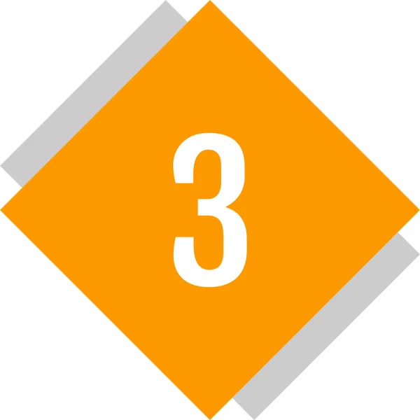 Matemáticas Número Tres Icono Web Simple Botón Tres — Archivo Imágenes Vectoriales