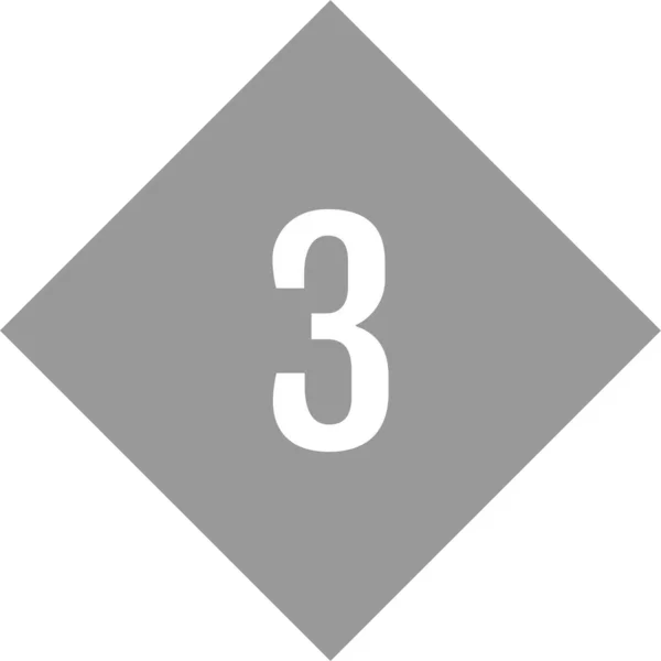 Математика Номер Три Простая Иконка Веб Кнопка Три — стоковый вектор
