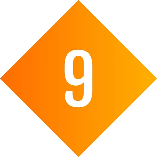 Number Icon Flat Vector Illustration — Stok Vektör
