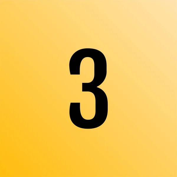 Matemática Número Três Ícone Web Simples Botão Três — Vetor de Stock