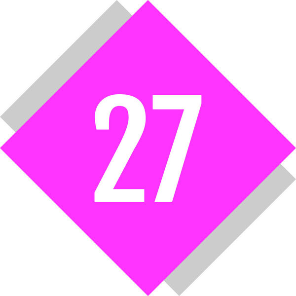 Number 27 icon. flat vector illustration