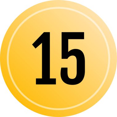 Number 15 icon. flat vector illustration