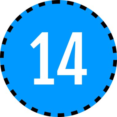 number 14 icon. flat vector illustration