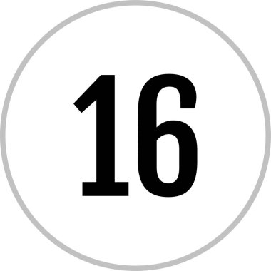16 numaralı modern vektör illüstrasyonu