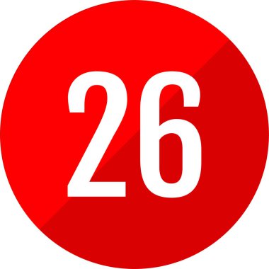 26 numaralı simge, vektör illüstrasyonu