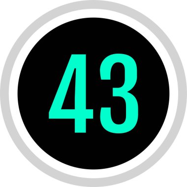 Number 43 icon. flat vector illustration