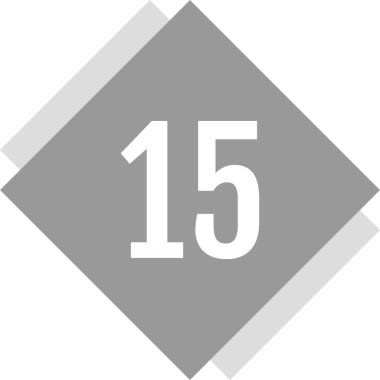 Number 15 icon. flat vector illustration