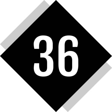 36 numaralı simge, vektör illüstrasyonu
