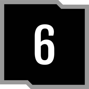 6 numaralı işaret simgesi, web basit illüstrasyon