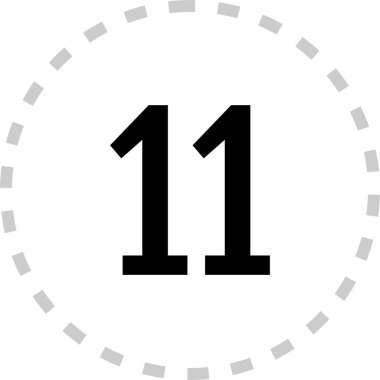Number 11 icon. flat vector illustration