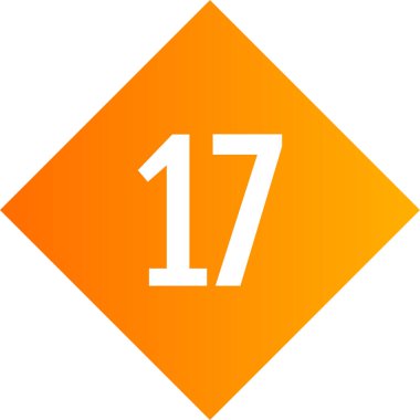 17 numaralı simge vektör illüstrasyonu