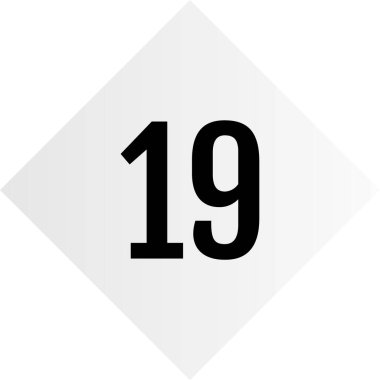 Number 19 icon. flat vector illustration