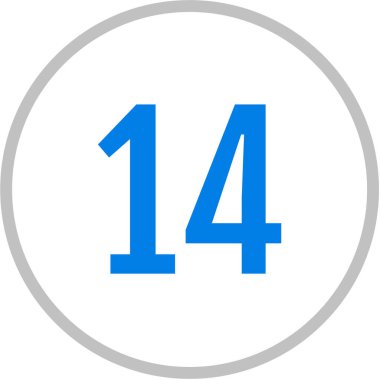 Number 14 icon. flat vector illustration