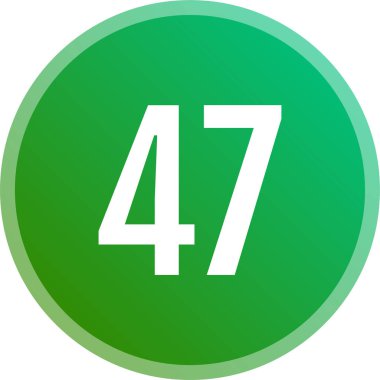 Number 47 icon. flat vector illustration