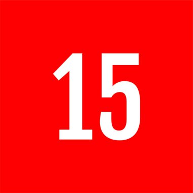 Number 15 icon. flat vector illustration