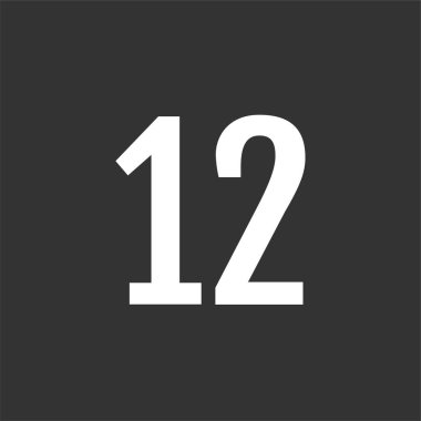 Number 12 icon. flat vector illustration