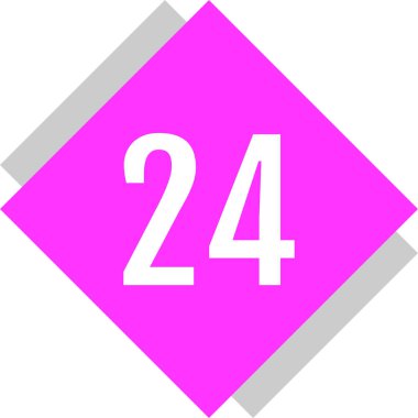 Number 24 icon. flat vector illustration