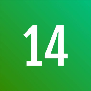 number 14 icon. flat vector illustration