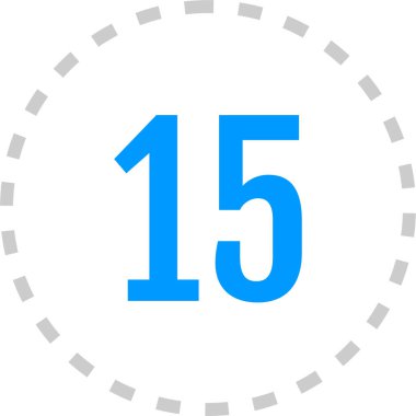 Number 15 icon. flat vector illustration