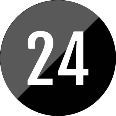 24 numaralı simge vektör illüstrasyonu