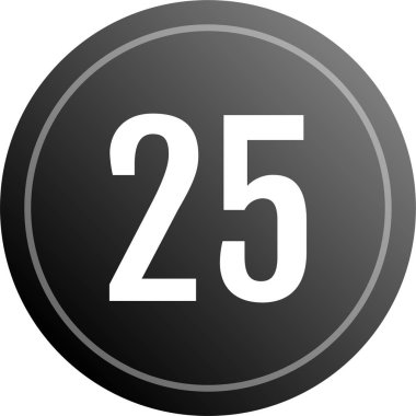 25 numaralı simge, vektör illüstrasyonu
