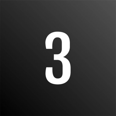 Matematik numarası üç, basit web simgesi, düğme üç 