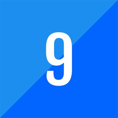 9 numaralı simge. düz vektör illüstrasyonu